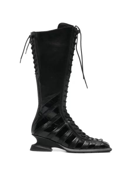 Botine Miista cu șireturi din piele negru