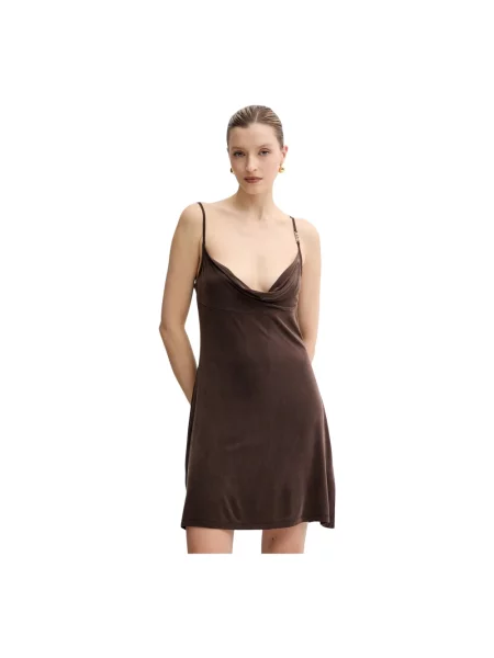 Versace Jeans Couture sukienka mini rozkloszowana brązowy