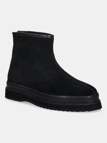 Gant cizme din piele întoarsă Sistown cu platformă izolare ușoară negru