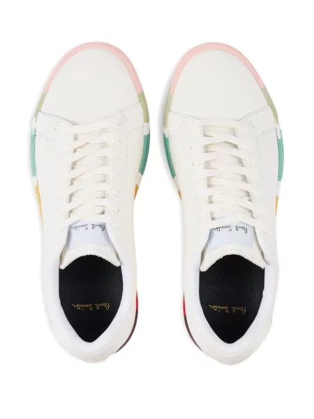 Sneakerși Paul Smith din piele cu dungi alb