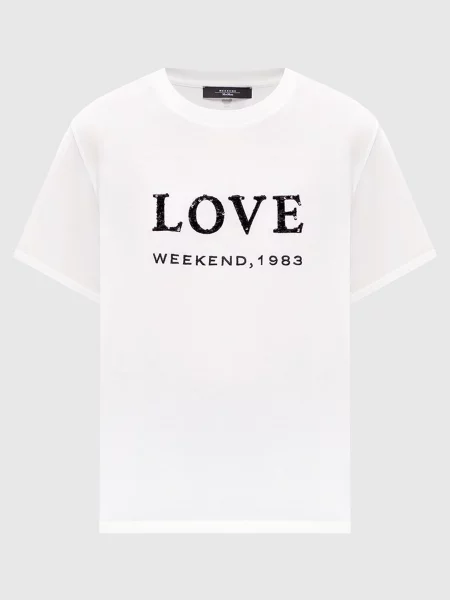 Футболка WKDAGILE з паєтками Max Mara Weekend біла