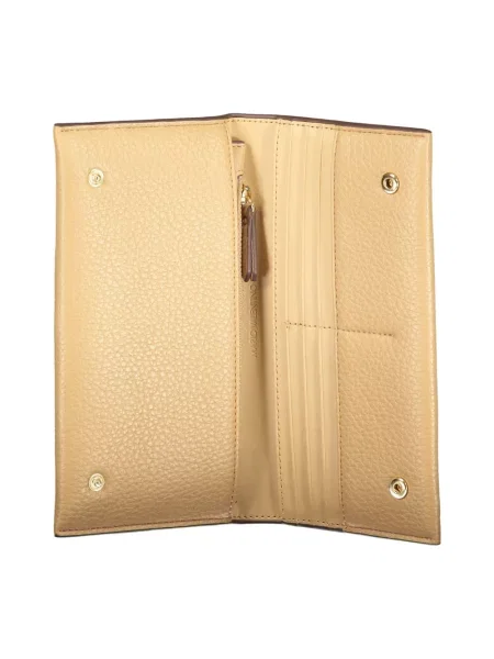 Lniany portfel Valentino Bags beżowy
