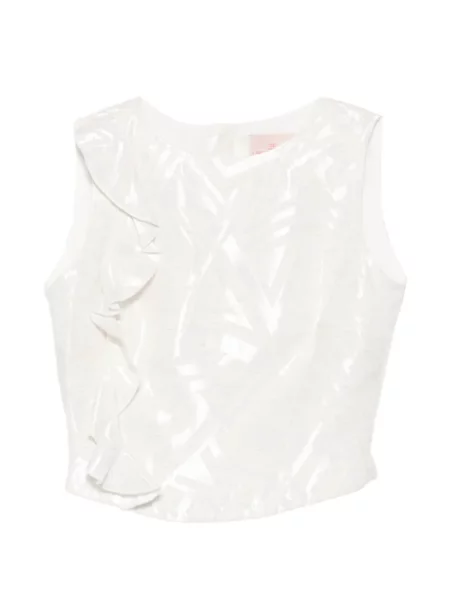 Top Leen Mougrhabi fără mâneci alb