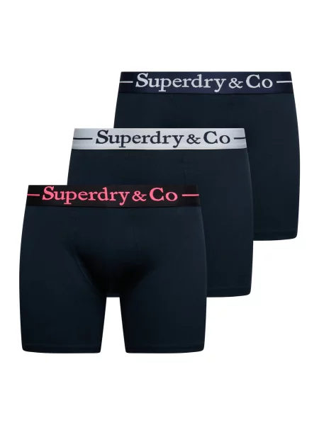 Superdry & Co Boxerky tmavě modrá / světle růžová bílá