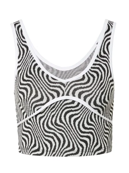 Nasty Gal Top negru gri deschis alb