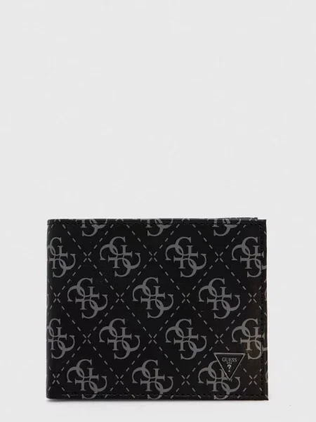 Usnjena denarnica Guess črna