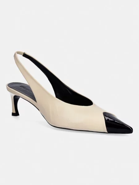 Pantofi cu toc Rotate din piele bej