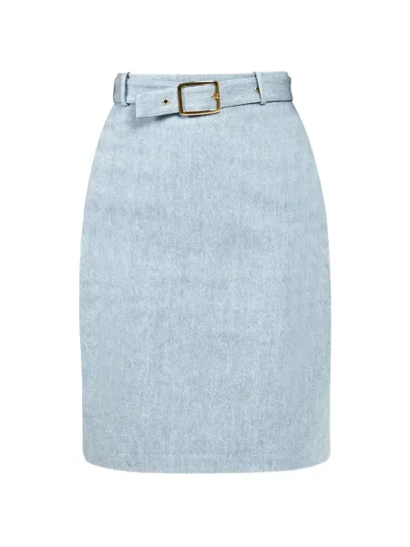Cu centură fustă din denim Rowen Rose albastru