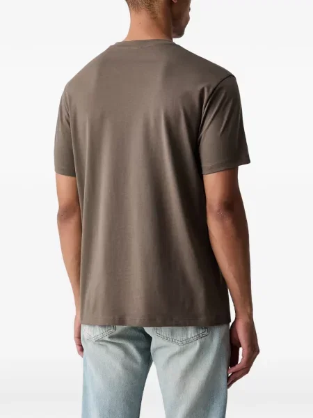 Tricou Armani Exchange cu autograf maro