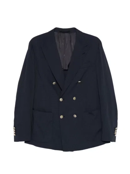 Карирано яке Eleventy двуредно синьо