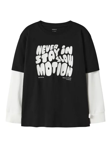 NAME IT Tricou NKMNASIM negru alb