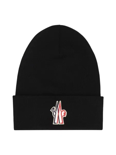 Czapka Moncler wełniana czarna