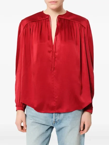 Bluză Isabel Marant din satin roșu
