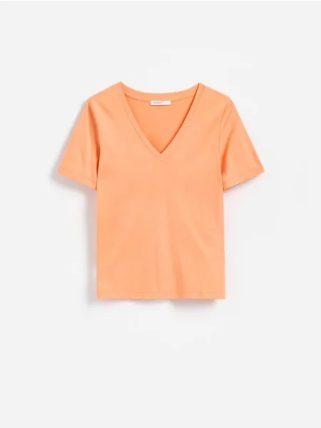 Reserved Tricou cu adaos de modal oranj-deschis