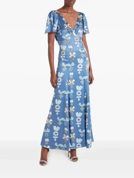 Рокля Temperley London с панделка синьо