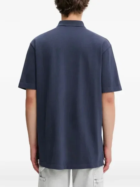 Polo Maison Kitsune cu broderie albastru