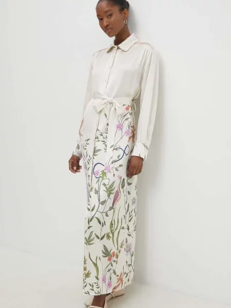 Answear Lab rochie maxi drept bej