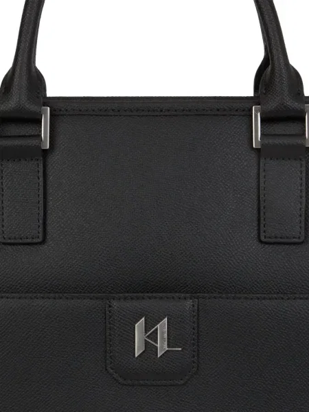 Кожена чанта Karl Lagerfeld черно