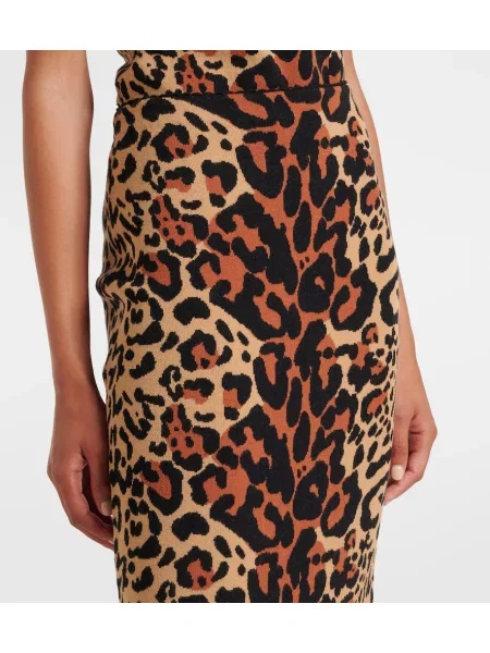 Raštuotas žakardinis pieštuko formos sijonas Blumarine leopardinis ruda