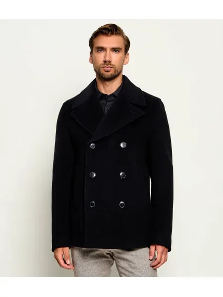 BOSS BLACK De lână palton negru