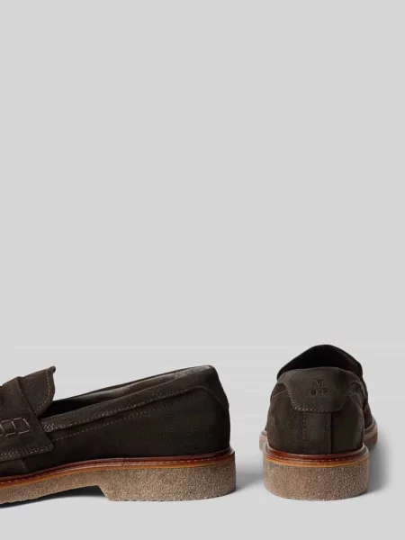 Loafersy z welurowej skóry bydlęcej z podeszwą kauczukową Marc O'polo