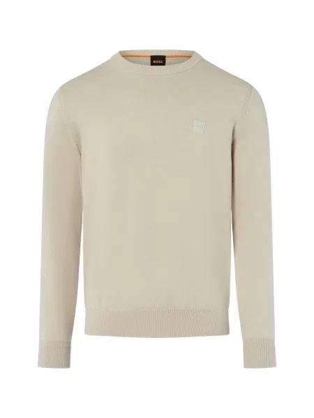 BOSS Orange sweter z dzianiny z zawartością kaszmiru Kanovano Mężczyźni jednolity M beżowy