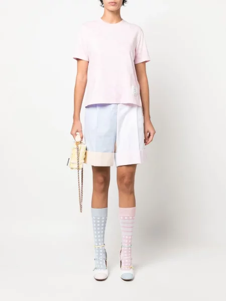 Raštuotas marškinėliai Thom Browne rožinė