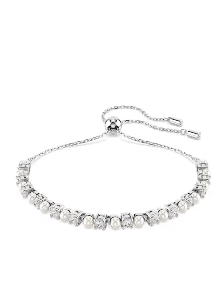 Bransoletka Swarovski z perełkami szara