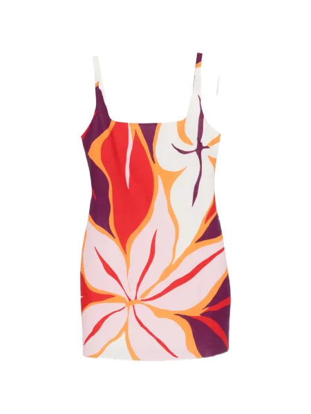 Rochie mini Cala De La Cruz cu model floral cu imagine alb