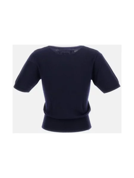 Sweter Extreme Cashmere wełniany z krótkim rękawem niebieski