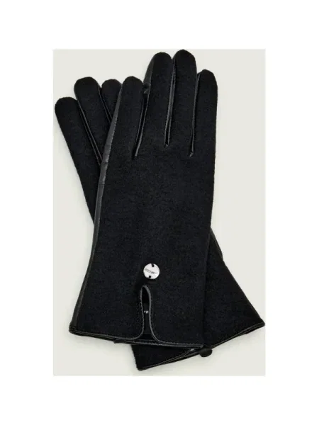 Marc Cain De lână mănuși cu adaos de piele negru