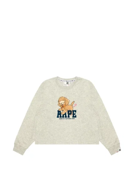 Lung tricou Aape By A Bathing Ape cu imagine gri