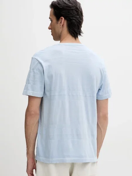 Guess Jeans t-shirt basic niebieski
