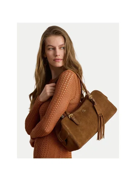 Lauren Ralph Lauren kabelka typu shopper dámska semišová hnedá