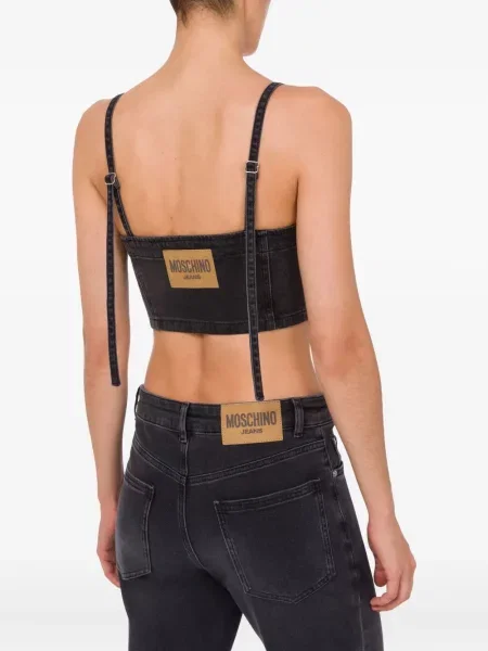 Bluzka Moschino Jeans o krotszym kroju szara