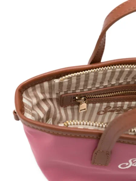 Τσάντα shopper Mc2 Saint Barth με κέντημα ροζ