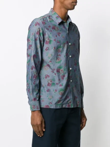 Cămașă Dell'oglio cu model floral cu imagine albastru