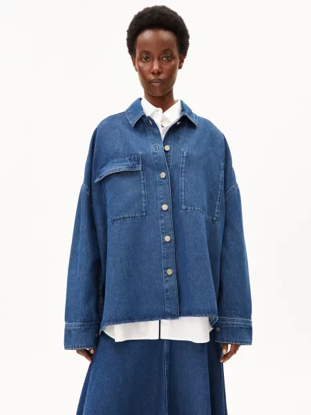 ARMEDANGELS Blúzka denim modrá
