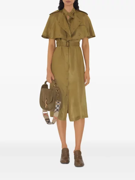 Rochie midi Burberry până la genunchi de costum verde
