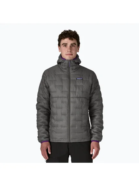Geacă de puf pentru bărbați Patagonia Micro Puff Hoody forge grey gri