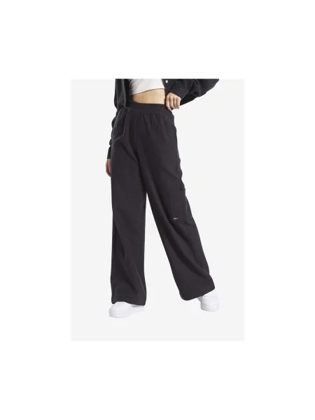 Pantaloni Reebok Sport cu picior lat negru
