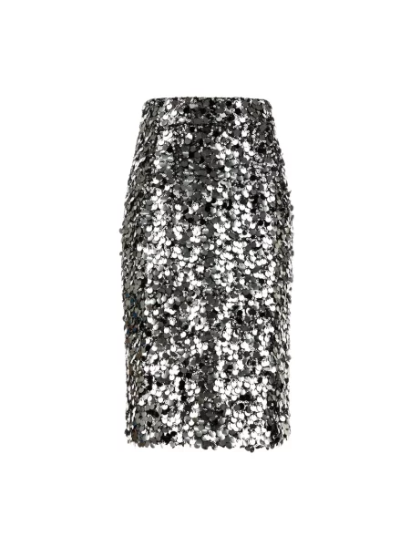 Spódnica midi Dolce And Gabbana z cekinami szara