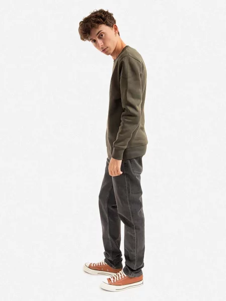Mikina Alpha Industries Basic Small Logo dark olive bílá