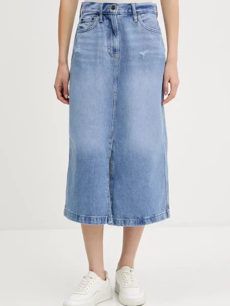 Džínová sukně Tommy Jeans midi modrá