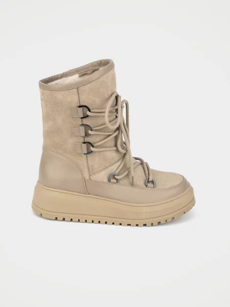 Кожаные дутики Urban Trace бежевые