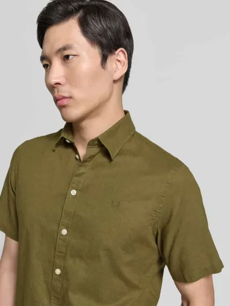 Koszula casualowa o kroju slim fit z mieszanki lnu i bawełny model AKSEL' Casual Friday