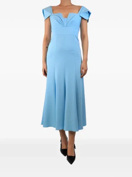 Rochie midi Roland Mouret albastru