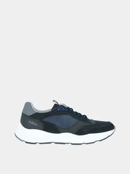 Кросівки Casual шкіра/текстиль синій