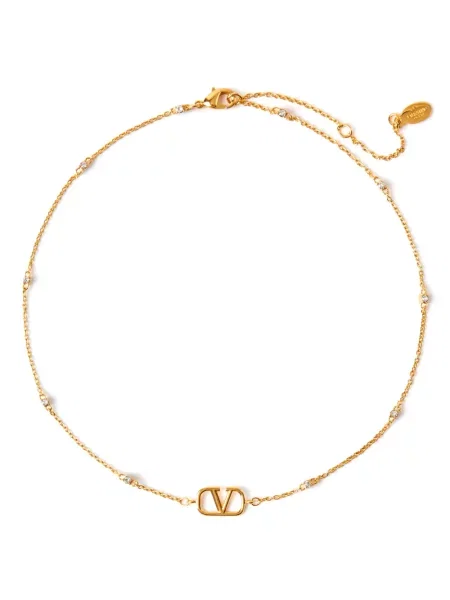 Colier Valentino Garavani de cristal auriu