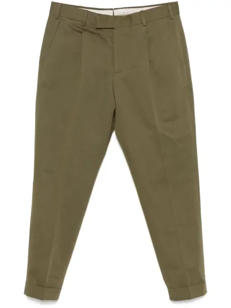 Pantaloni Pt Torino din țesătură twill verde
